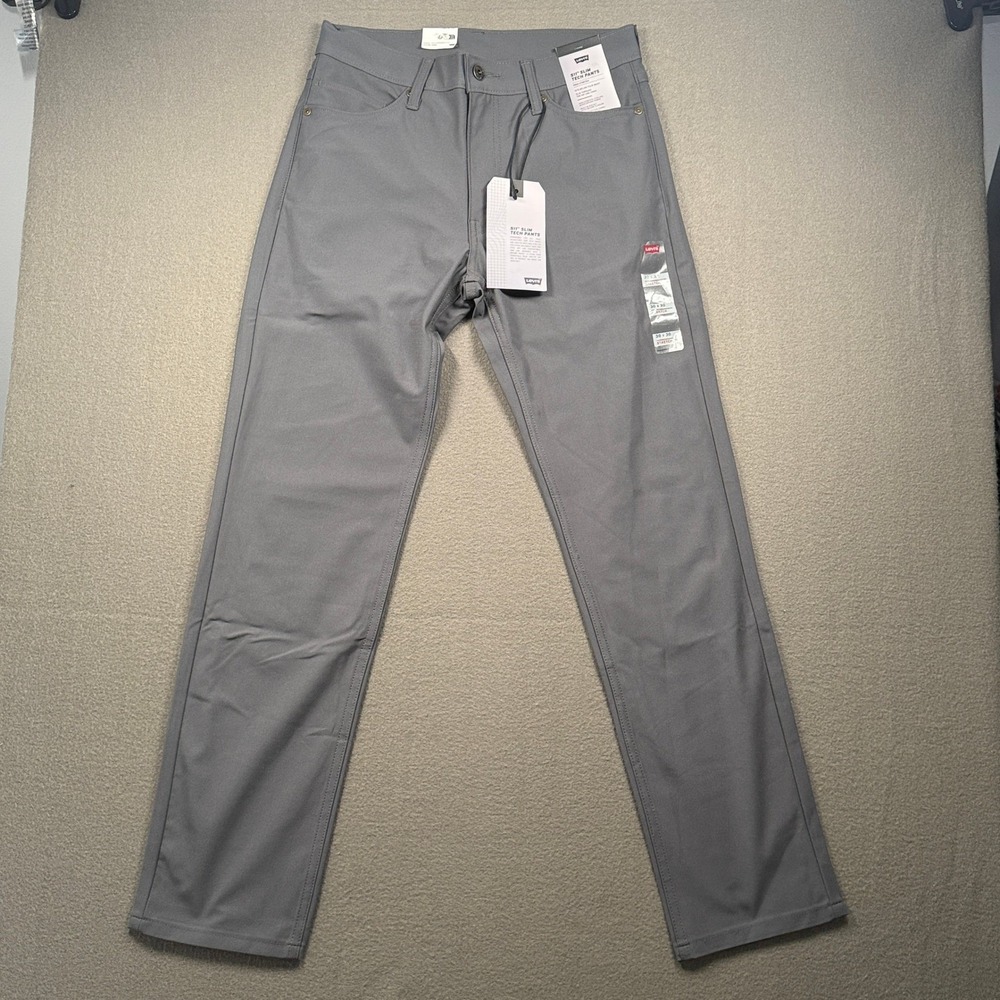 Levi's 511 Slim Tech Pants Mens 30x30 Grey High Stretch UPF 50+ A92130013